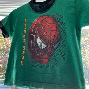 🕷️🕸️Rare Vintage 2002 Spider-Man 2 Doc Ock Green Kids Collectible T-Shirt